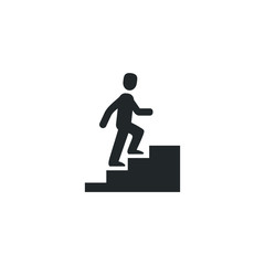 Walk Up Stairs icon template color editable. Man on Stairs going up symbol vector sign isolated on white background illustration for graphic and web design.