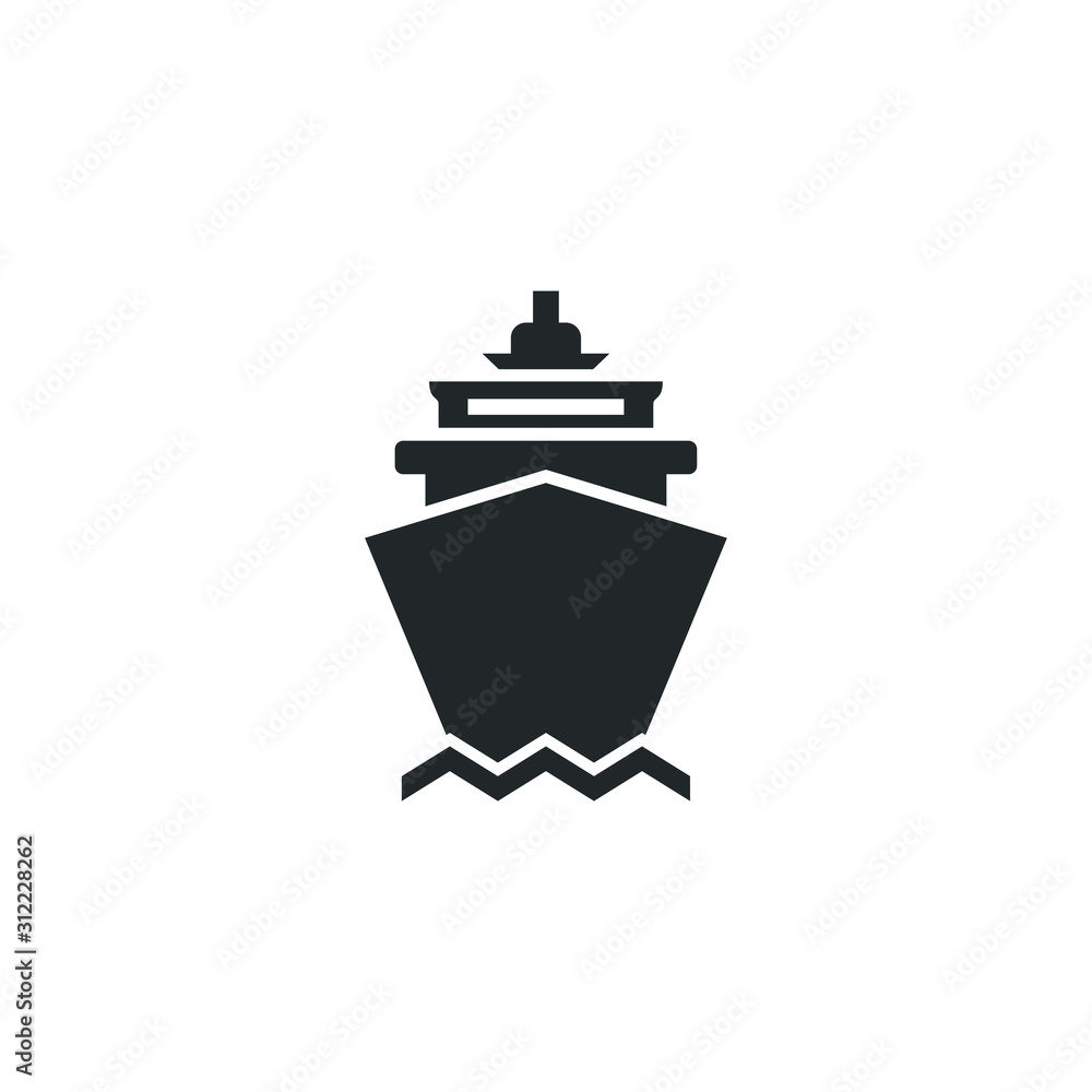 Poster cruise icon template color editable. ship symbol vector sign isolated on white background illustrati