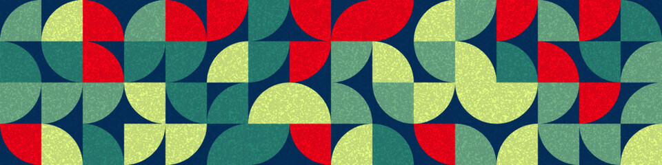 Fototapeta premium Pattern with random colored quarter circles Generative Art background illustration