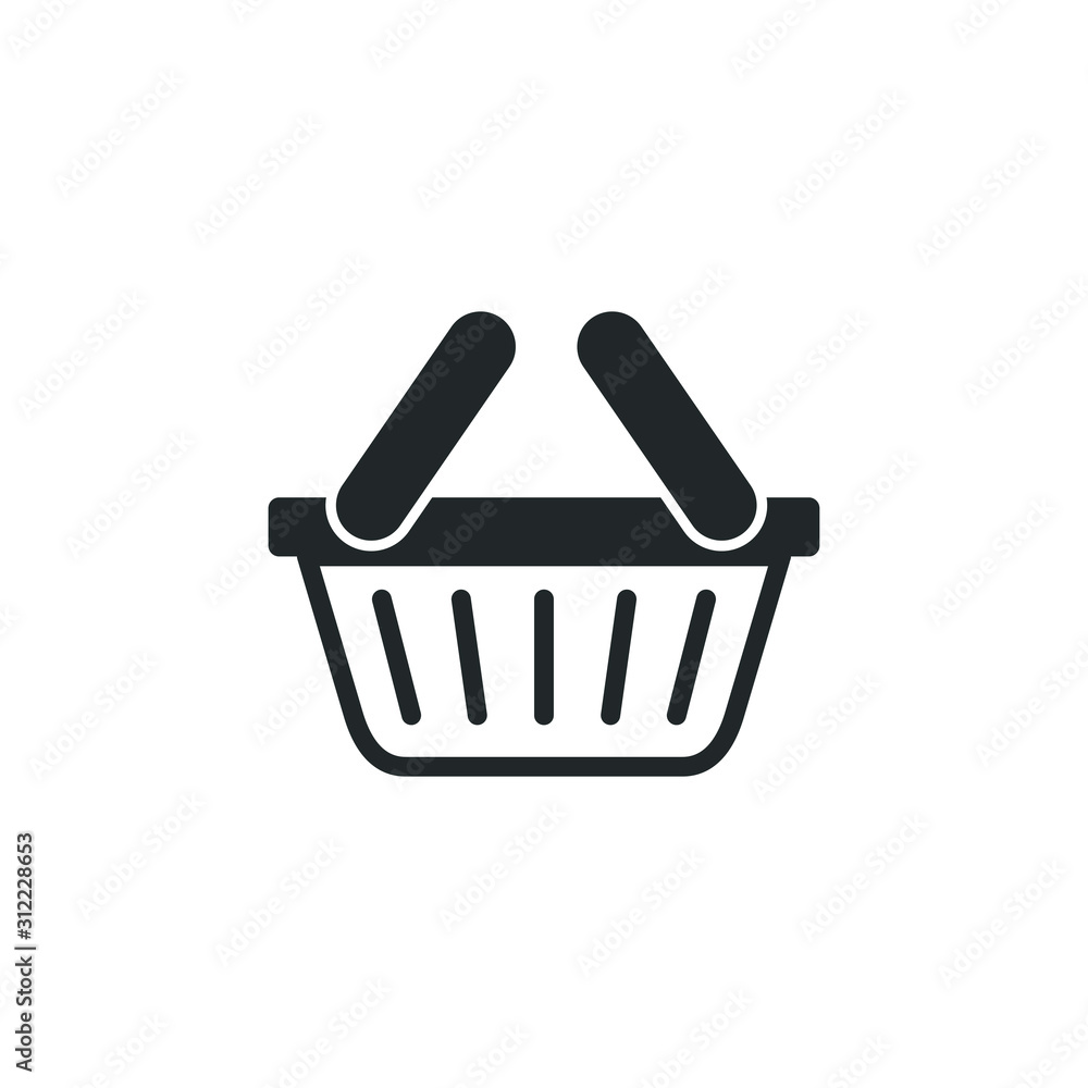 Poster shopping basket icon template color editable. shopping basket symbol vector sign isolated on white b