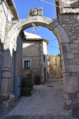 Castropignano, Italy, 12/24/2019. The arched entrance into a medieval village