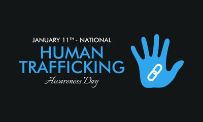Fototapeta na wymiar Vector illustration on the theme of National Human trafficking Awareness Day On January 11th