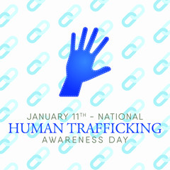 Vector illustration on the theme of National Human trafficking Awareness Day On January 11th