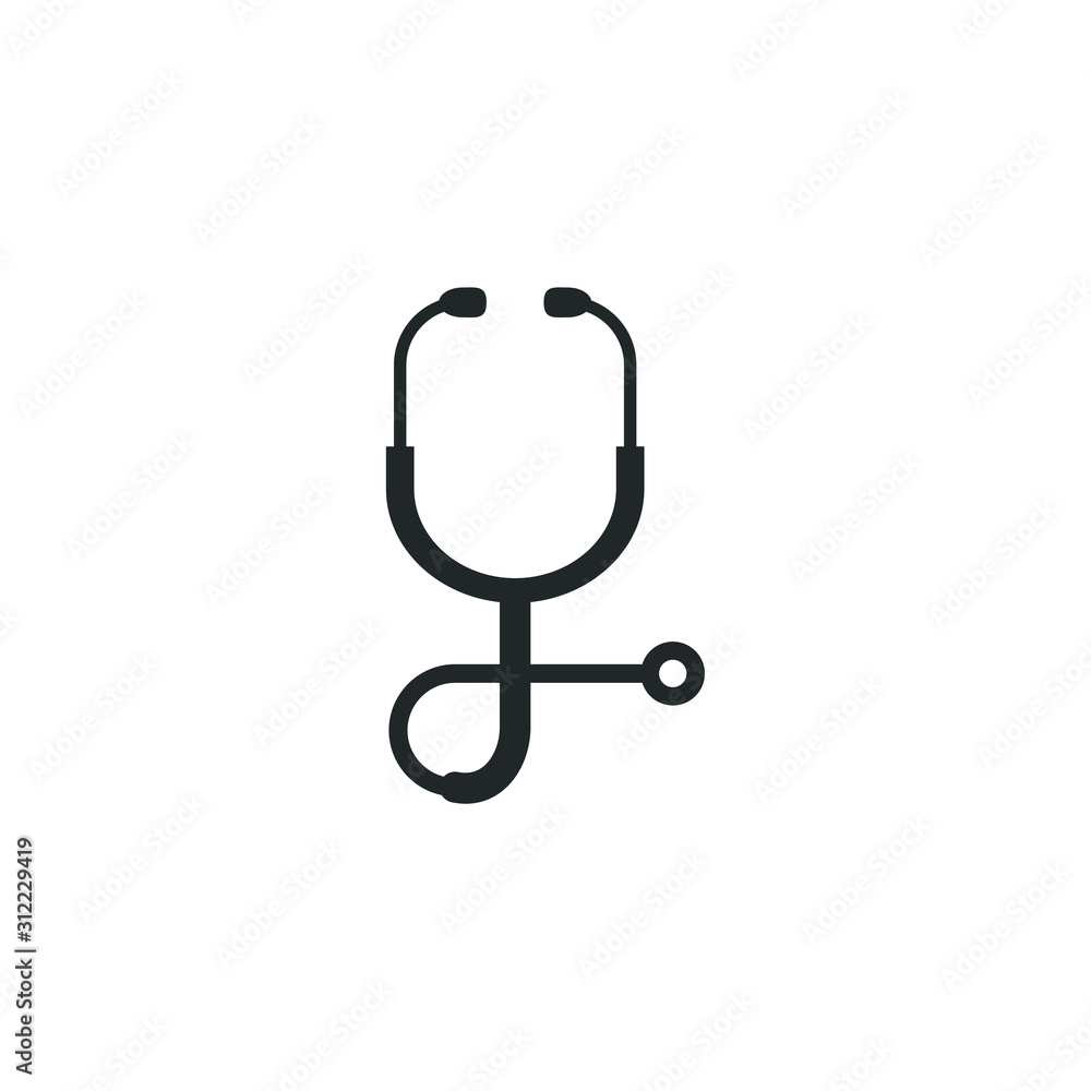 Poster Stethoscope icon template color editable. Stethoscope symbol vector sign isolated on white background illustration for graphic and web design.