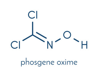 Phosgene oxime chemical weapon molecule. Skeletal formula.