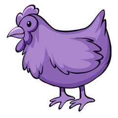 Purple chicken on white background