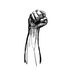 isolated vector sketch of a hand fist.