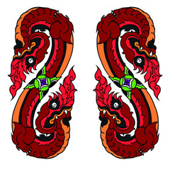 illustration of dragon in japanese style