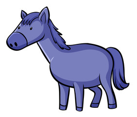 Blue horse on white background