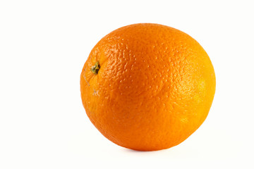 Orange fruit isolated on white background. Macro, close-up image in high resolution with copy space.