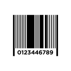 Bar code icon vector in simple design