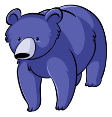 Blue bear on white background