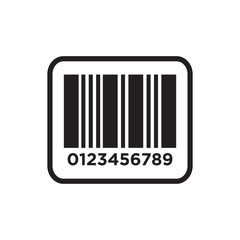 Bar code icon vector in simple design