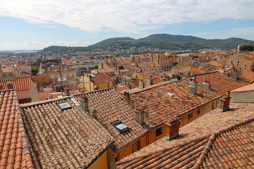Fototapeta na wymiar France, Provence , Hyeres, view above the roofs