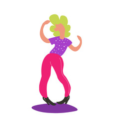 Obraz premium girl in a flat style dancing on a white background