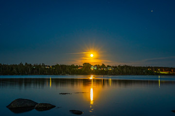 Moonscape along the Nova Scotia sea coast during the summer.