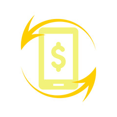 Money transfer icon vector in flat design