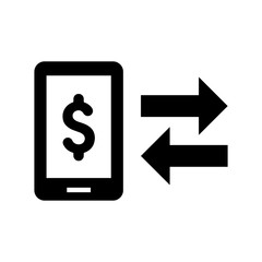 Money transfer icon vector in flat design