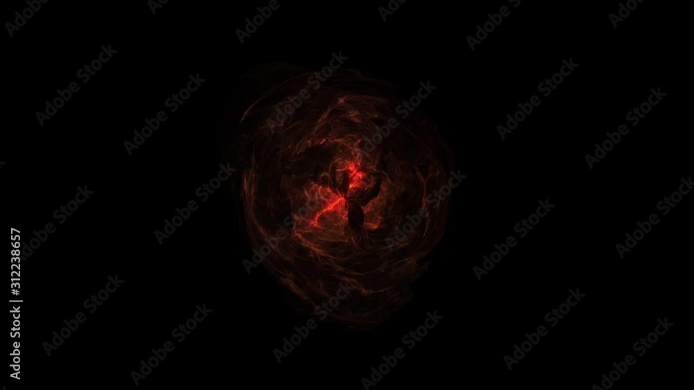 Poster red energy orb in space or for magical vfx layer with black background