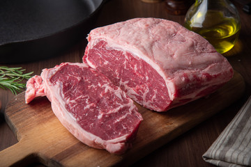 raw block meat of sirloin steak - obrazy, fototapety, plakaty