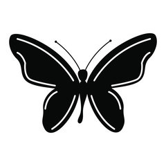 beautiful image of a single butterfly spreading wings on white background.