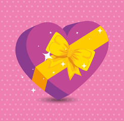 gift box in shape heart icon vector illustration design