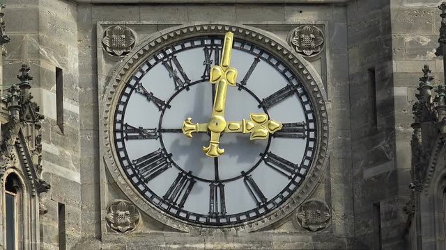  Clock, chime on the tower of the town hall. Austria. Vein, Vienna, Wien