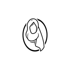 Muslimah hijab Logo template vector illustration design