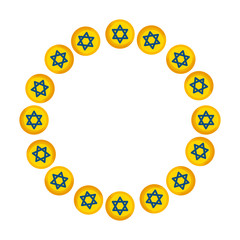 frame circular of stars david isolated icon vector illustration design