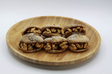 organic natural dried apricots, dried figs, walnuts