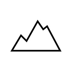 Mountain icon vector in simple design