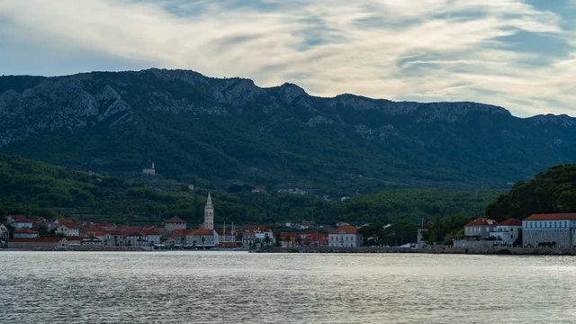 time lapse of city jelsa on the island hvar in croatia