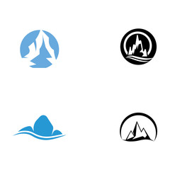 Set Ice berg Logo Template vector symbol