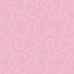 Vector seamless pattern with pale lilac curls on a pink background.