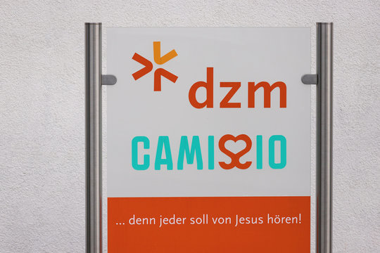 siegen, North Rhine-Westphalia/germany - 28 12 19: deutsche zeltmission dzm sign near siegen germany