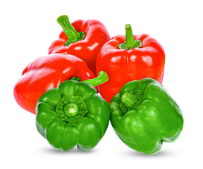 sweet Peppers isolated on white background.