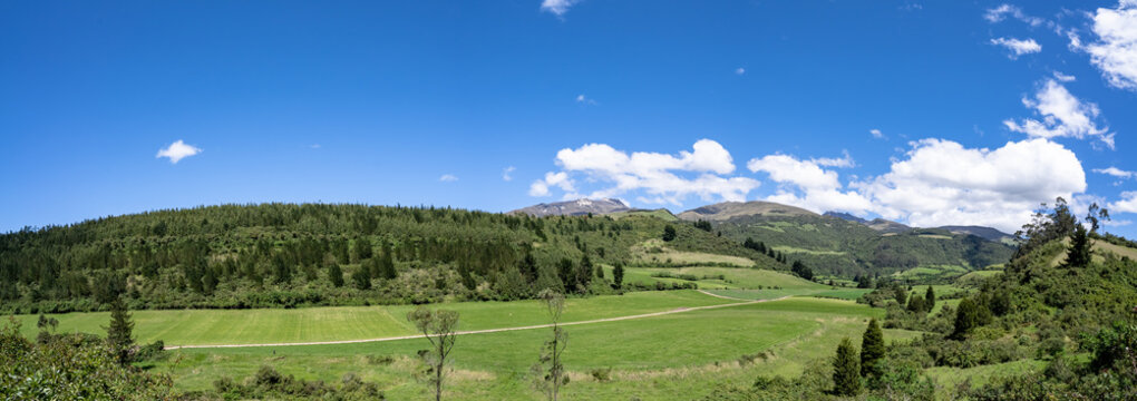 A VALLEY VIEW CALLED "LLOA", AT THE FOOT OF VOLC&Aacute;N GUAGUA PICHINCHA, NEAR QUITO IN LOS ANDES, SOUTH AMERICA.