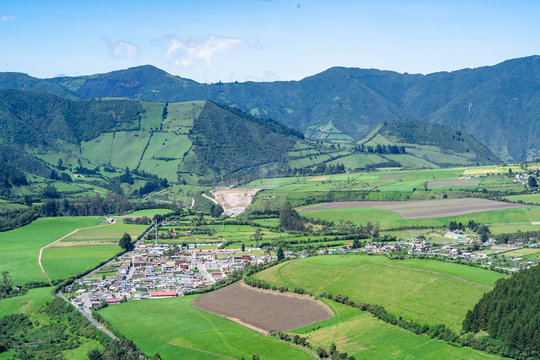 A VALLEY VIEW CALLED "LLOA", AT THE FOOT OF VOLC&Aacute;N GUAGUA PICHINCHA, NEAR QUITO IN LOS ANDES, SOUTH AMERICA.
