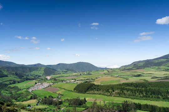 A VALLEY VIEW CALLED "LLOA", AT THE FOOT OF VOLC&Aacute;N GUAGUA PICHINCHA, NEAR QUITO IN LOS ANDES, SOUTH AMERICA.