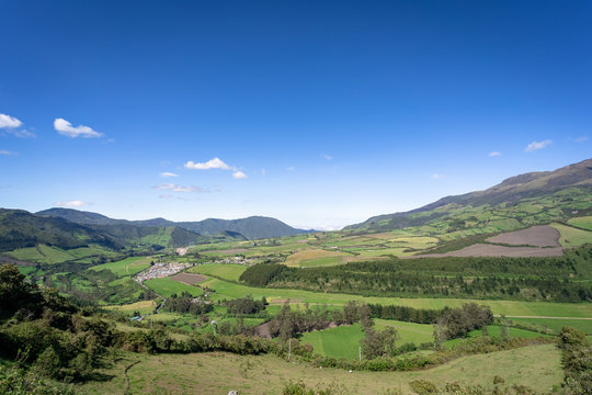 A VALLEY VIEW CALLED "LLOA", AT THE FOOT OF VOLC&Aacute;N GUAGUA PICHINCHA, NEAR QUITO IN LOS ANDES, SOUTH AMERICA.