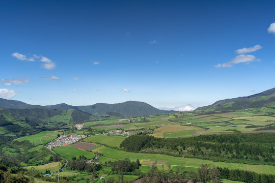 A VALLEY VIEW CALLED "LLOA", AT THE FOOT OF VOLC&Aacute;N GUAGUA PICHINCHA, NEAR QUITO IN LOS ANDES, SOUTH AMERICA.