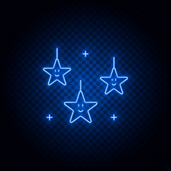 Fototapeta premium stars, crib mobile neon icon. Blue neon vector icon. Transparent background.