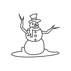 Snowman icon vector in flat design template