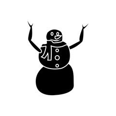 Snowman icon vector in flat design template
