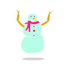 Snowman icon vector in flat design template