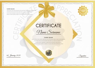 Certificate template with luxury and modern pattern suitable for diploma, conference, and honour. Vector illustration image