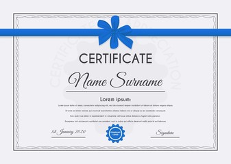 Certificate template with luxury and modern pattern suitable for diploma, conference, and honour. Vector illustration image