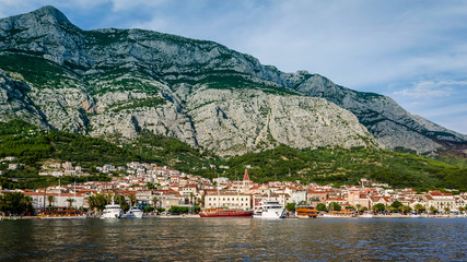 Fototapeta na wymiar Europe, Croatia. Makarska cityscape. Famous tourist destination in Dalmatia.