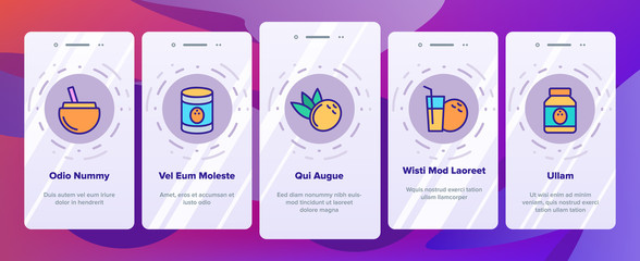 Coconut Food Onboarding Mobile App Page Screen Vector