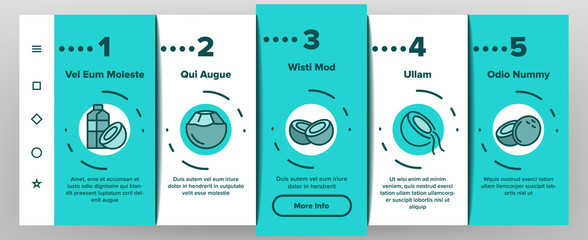 Coconut Food Onboarding Mobile App Page Screen Vector